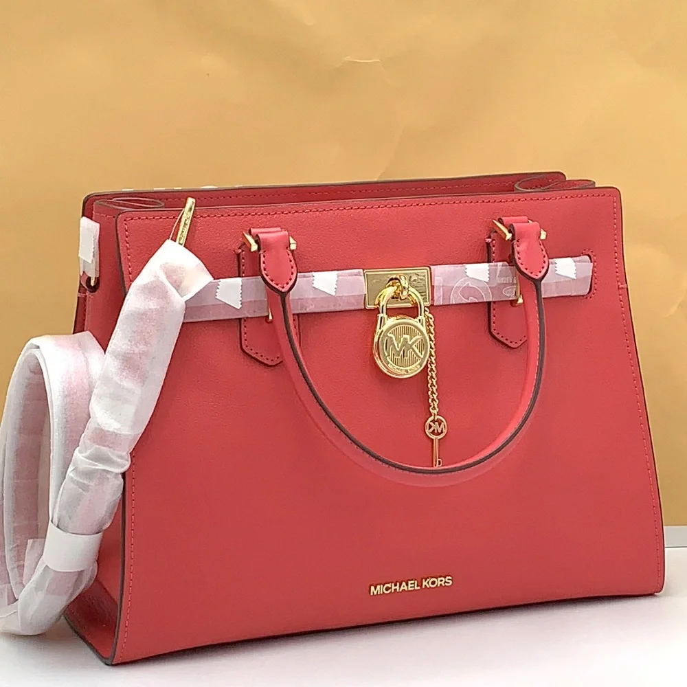 MICHAEL KORS HAMILTON MEDIUM SATCHEL   COLOR: LIGHT BERRY SHERBET  NWT - Picture 6 of 14